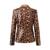 Blazer aus Leder mit Schlangenmuster